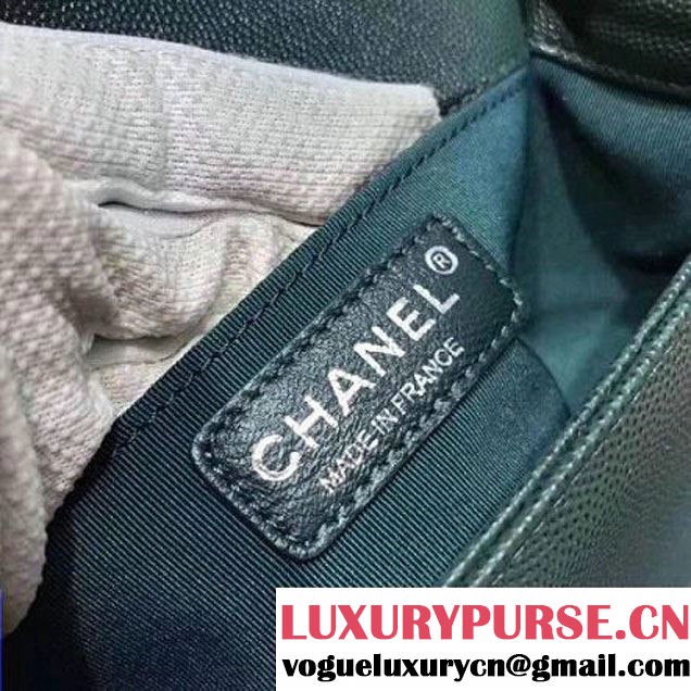 Chanel Chevron Grained Calfskin Small Boy Flap Bag Green 2017 (KN-7111033 )