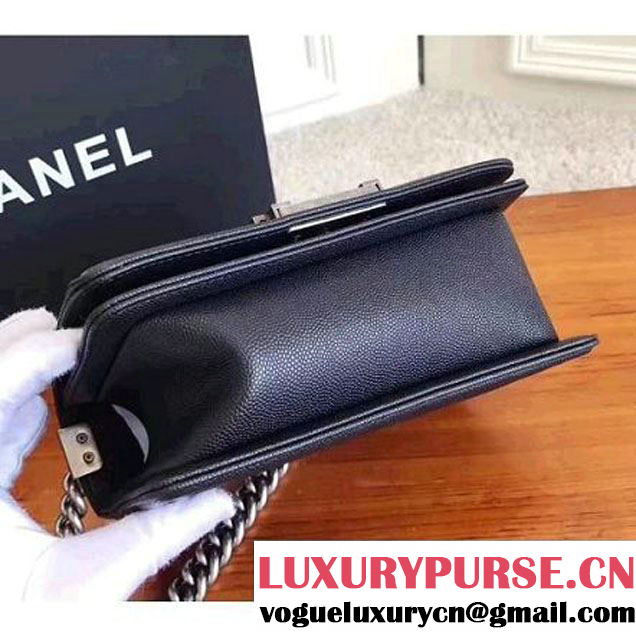 Chanel Chevron Grained Calfskin Small Boy Flap Bag Black 2017 (KN-7111031 )