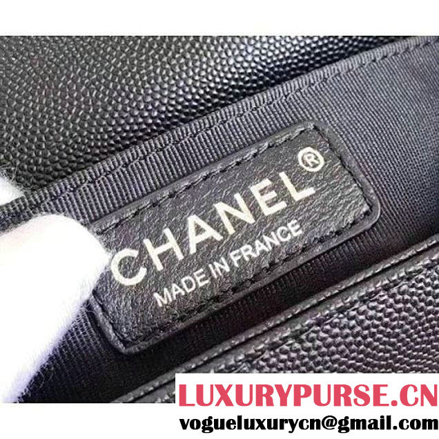 Chanel Chevron Grained Calfskin Small Boy Flap Bag Black 2017 (KN-7111031 )