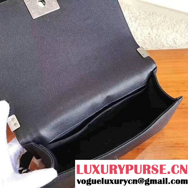 Chanel Chevron Grained Calfskin Medium Boy Flap Bag Black 2017 (KN-7111028 )