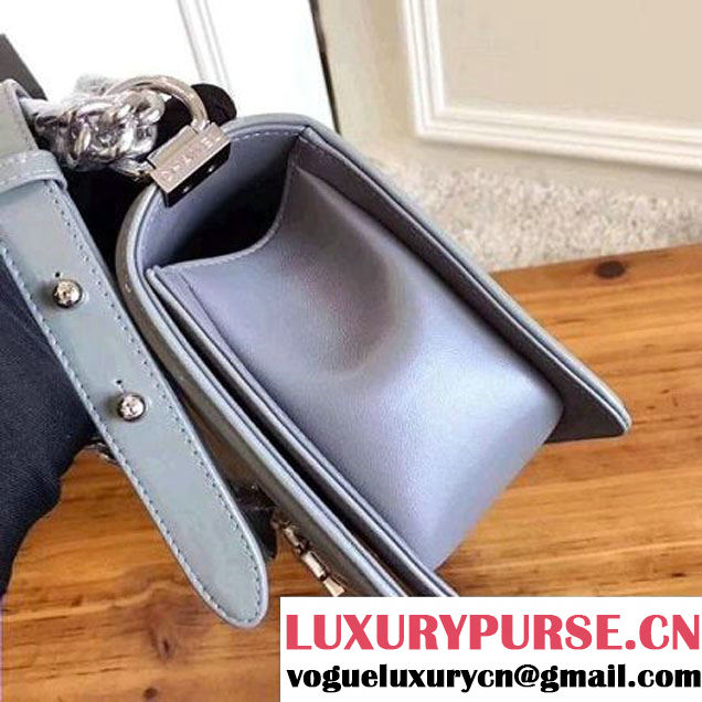 Chanel Quilting Patent Leather/Lambskin Medium Boy Flap Bag Gray 2017 (KN-7111027 )