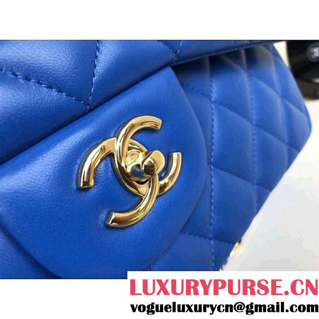 Chanel Jumbo Lambskin Classic Double Flap Bag Bright Blue A1113 (GHW) (1a086-7112953 )