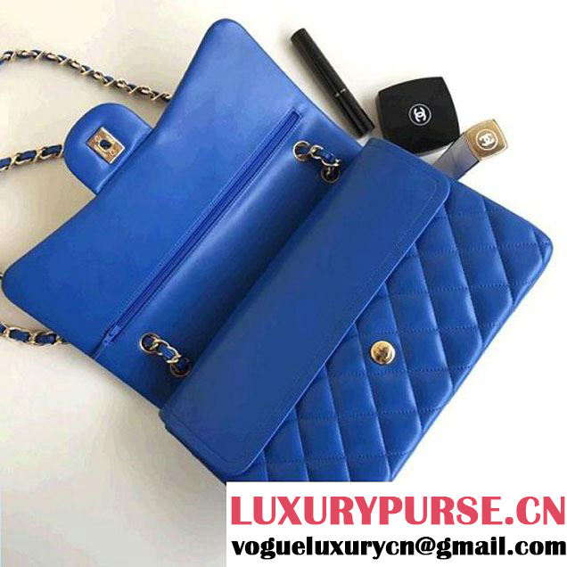Chanel Jumbo Lambskin Classic Double Flap Bag Bright Blue A1113 (GHW) (1a086-7112953 )