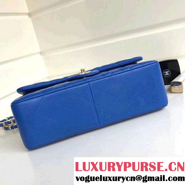 Chanel Jumbo Lambskin Classic Double Flap Bag Bright Blue A1113 (GHW) (1a086-7112953 )