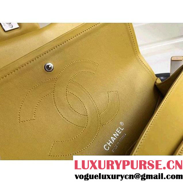 Chanel Jumbo Lambskin Classic Double Flap Bag Yellow A1113 (SHW) (1a086-7112952 )