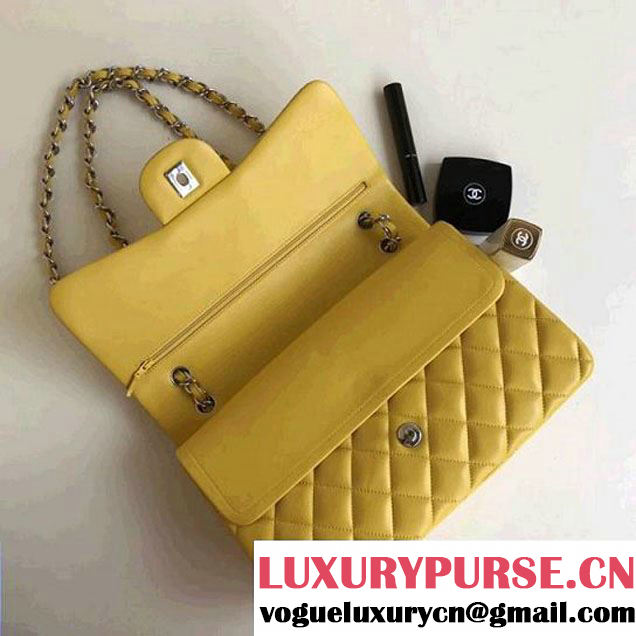Chanel Jumbo Lambskin Classic Double Flap Bag Yellow A1113 (SHW) (1a086-7112952 )