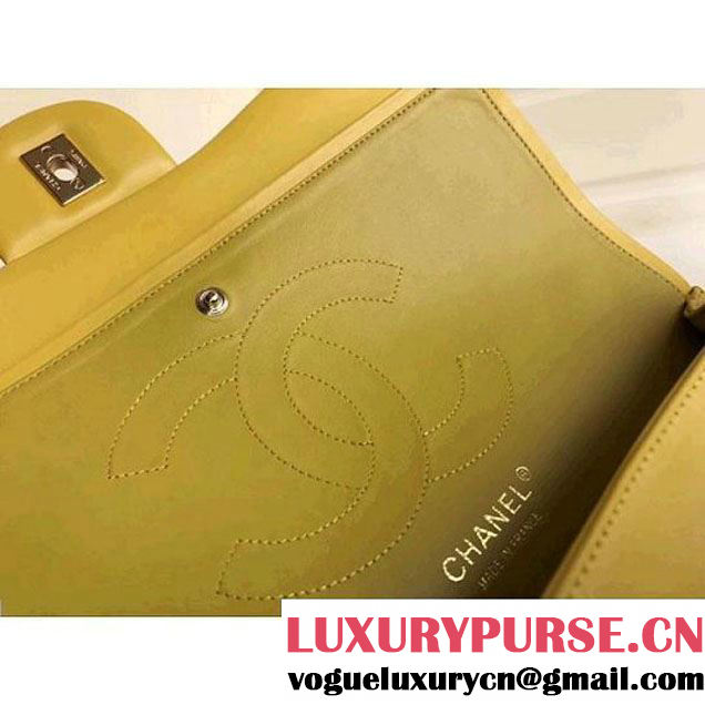 Chanel Jumbo Lambskin Classic Double Flap Bag Yellow A1113 (GHW) (1a086-7112951 )