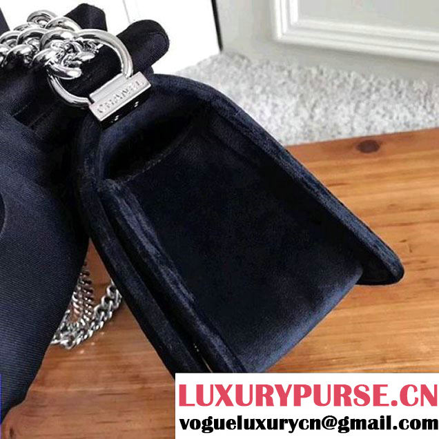 Chanel Velvet Small Boy Chanel Flap Bag With Strass Planet Black 2017 (KN-7121104 )