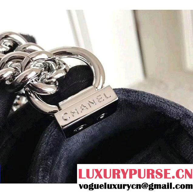 Chanel Velvet Small Boy Chanel Flap Bag With Strass Planet Black 2017 (KN-7121104 )