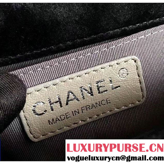 Chanel Velvet Small Boy Chanel Flap Bag With Strass Planet Black 2017 (KN-7121104 )