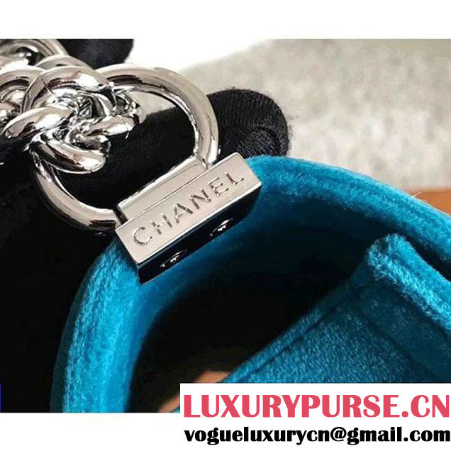 Chanel Velvet Small Boy Chanel Flap Bag With Strass Planet Blue 2017 (KN-7121103 )