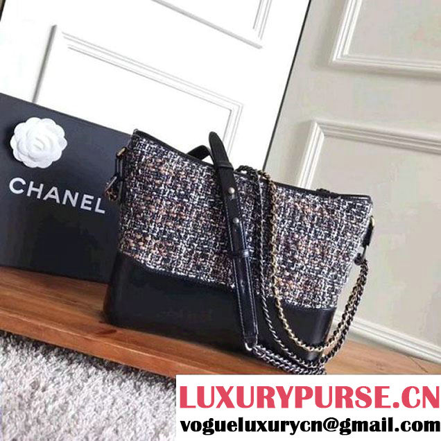 Chanel Tweed/Calfskin Gabrielle Medium Hobo Bag A93824 Multicolor 2017 (KN-7121109 )