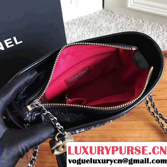 Chanel Tweed/Calfskin Gabrielle Small Hobo Bag A93824 Black/White 2017 (KN-7121108 )