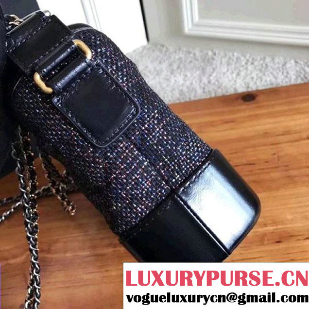Chanel Tweed/Calfskin Gabrielle Small Hobo Bag A93824 Multicolor Black 2017 (KN-7121106 )