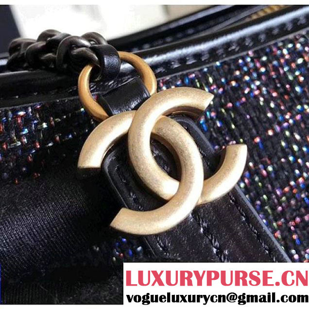 Chanel Tweed/Calfskin Gabrielle Small Hobo Bag A93824 Multicolor Black 2017 (KN-7121106 )