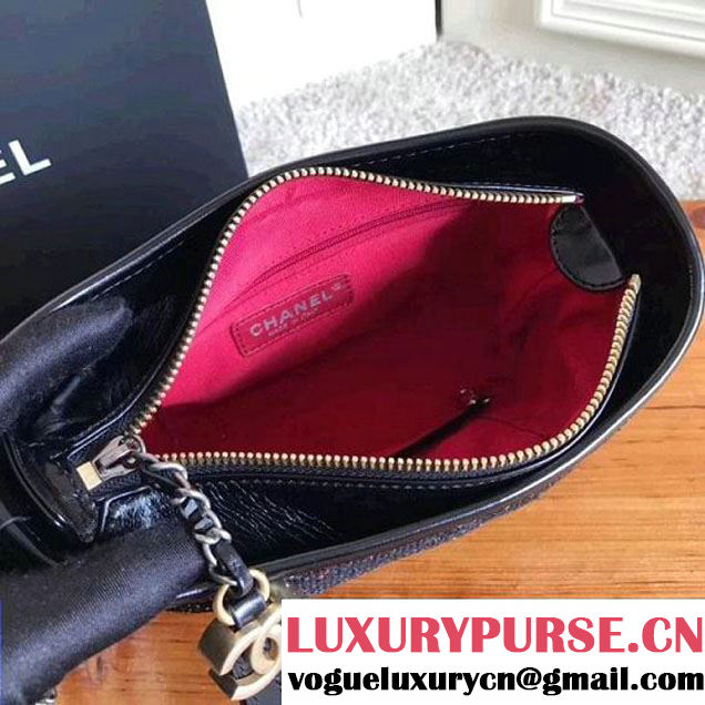 Chanel Tweed/Calfskin Gabrielle Small Hobo Bag A93824 Multicolor Black 2017 (KN-7121106 )