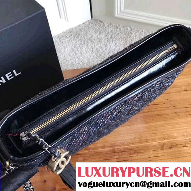 Chanel Tweed/Calfskin Gabrielle Medium Hobo Bag A91810 Multicolor Black 2017 (KN-7121105 )