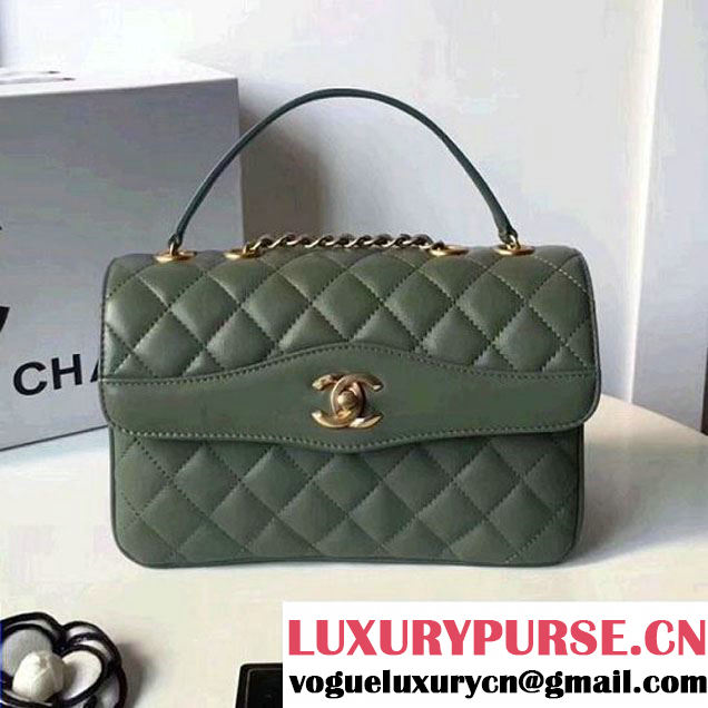 Chanel Rosewood Lambskin Medium Flap Bag A57028 Green 2018 (2A058-7121128 )