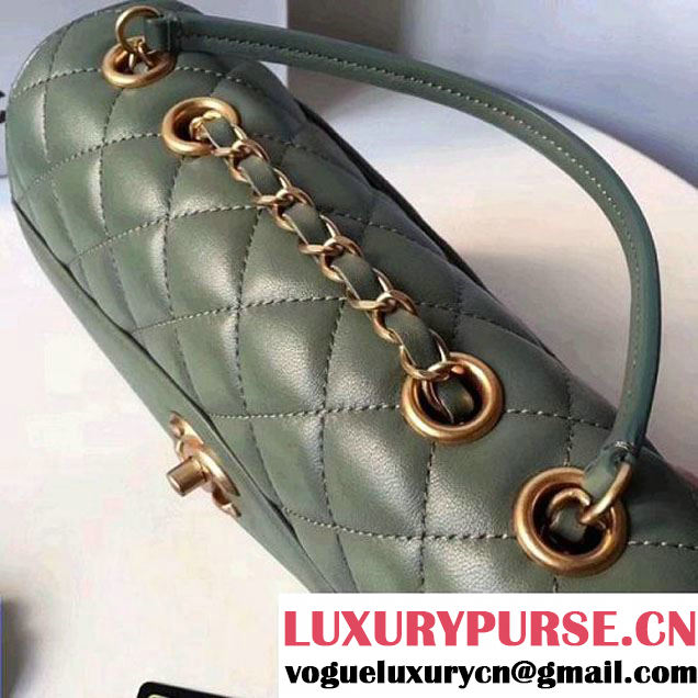 Chanel Rosewood Lambskin Medium Flap Bag A57028 Green 2018 (2A058-7121128 )