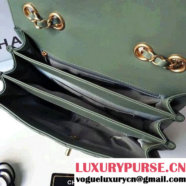 Chanel Rosewood Lambskin Medium Flap Bag A57028 Green 2018 (2A058-7121128 )