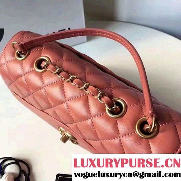Chanel Rosewood Lambskin Medium Flap Bag A57028 Peach 2018 (2A058-7121127 )