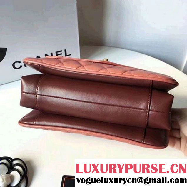Chanel Rosewood Lambskin Medium Flap Bag A57028 Peach 2018 (2A058-7121127 )