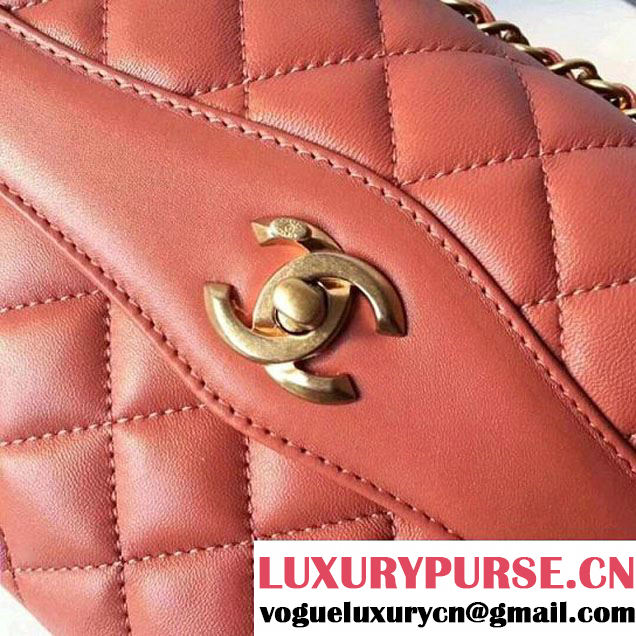 Chanel Rosewood Lambskin Medium Flap Bag A57028 Peach 2018 (2A058-7121127 )