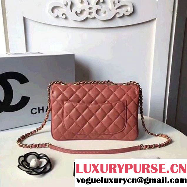 Chanel Rosewood Lambskin Medium Flap Bag A57028 Peach 2018 (2A058-7121127 )