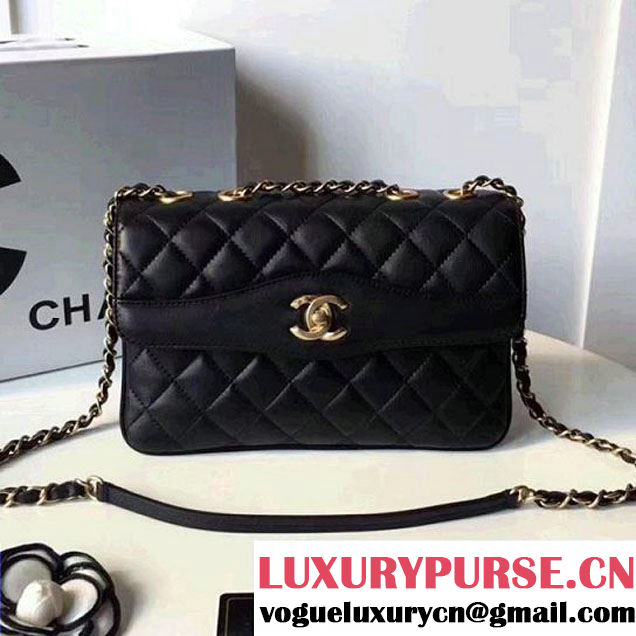 Chanel Rosewood Lambskin Medium Flap Bag A57028 Black 2018 (XXY-7121126 )