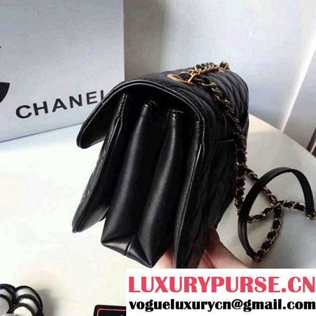 Chanel Rosewood Lambskin Medium Flap Bag A57028 Black 2018 (XXY-7121126 )