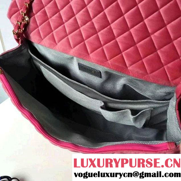Chanel Velvet XXL Large Classic Flap Bag A91169 Peach (2A058-712129 )