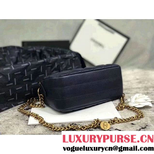 Chanel Lambskin Small Double Camera Case Bag Navy Blue 2017 (KS-7121606 )
