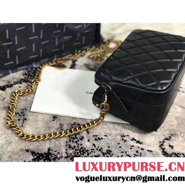 Chanel Lambskin Small Double Camera Case Bag Black 2017 (KS-7121604 )