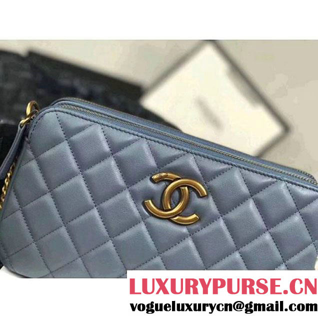 Chanel Lambskin Medium Double Camera Case Bag Light Blue 2017 (KS-7121602 )