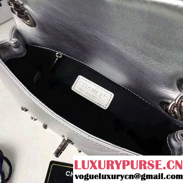 Chanel Lambskin Stud Wars Mini Flap Bag A91954 Silver 2017 (KS-7121612 )