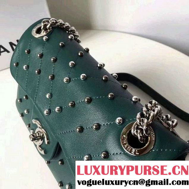 Chanel Lambskin Stud Wars Mini Flap Bag A91954 Green 2017 (KS-7121611 )