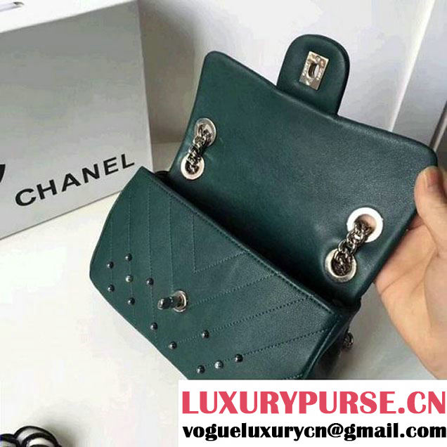 Chanel Lambskin Stud Wars Mini Flap Bag A91954 Green 2017 (KS-7121611 )