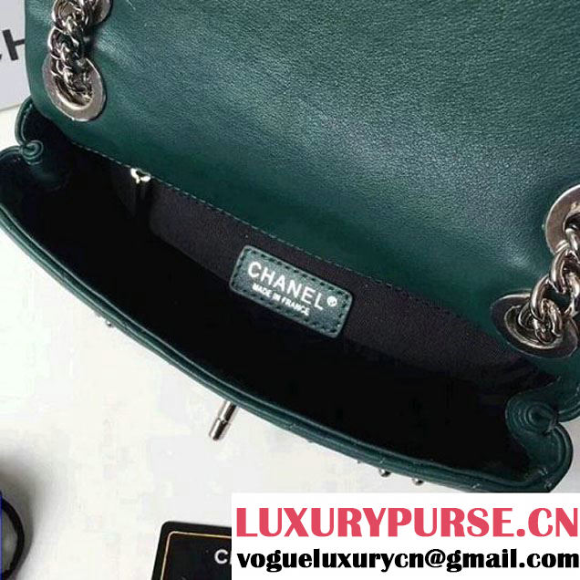 Chanel Lambskin Stud Wars Mini Flap Bag A91954 Green 2017 (KS-7121611 )