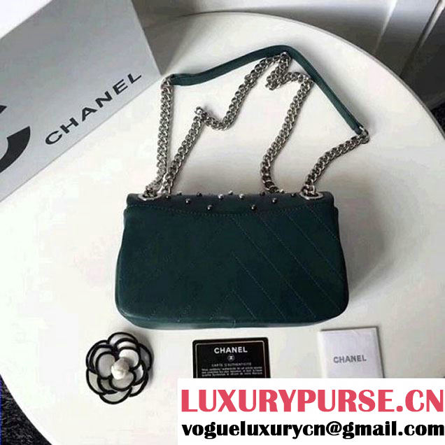 Chanel Lambskin Stud Wars Mini Flap Bag A91954 Green 2017 (KS-7121611 )