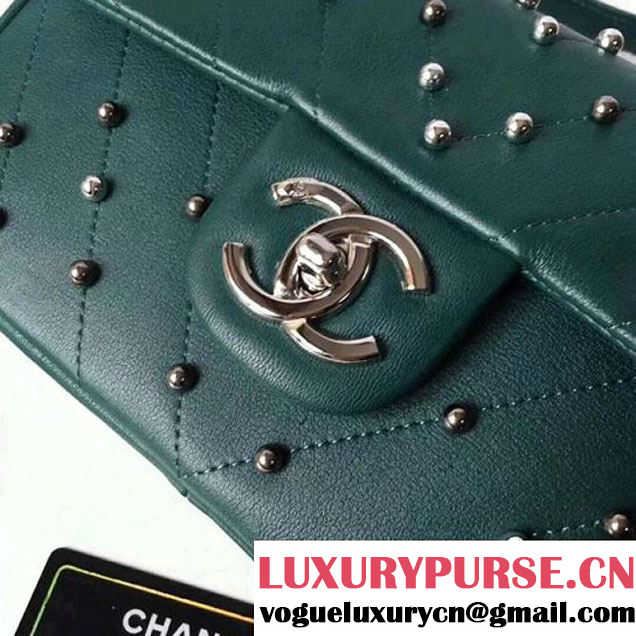 Chanel Lambskin Stud Wars Mini Flap Bag A91954 Green 2017 (KS-7121611 )
