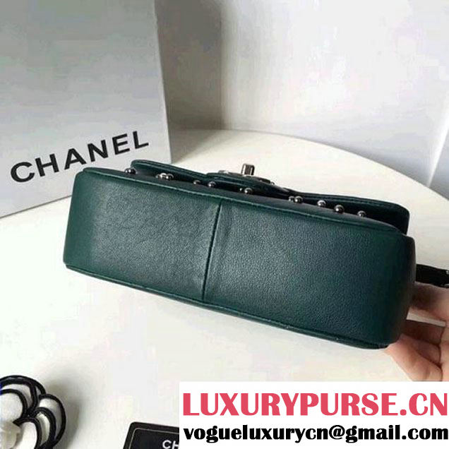 Chanel Lambskin Stud Wars Mini Flap Bag A91954 Green 2017 (KS-7121611 )