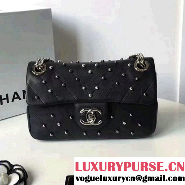 Chanel Lambskin Stud Wars Mini Flap Bag A91954 Black 2017 (KS-7121610 )