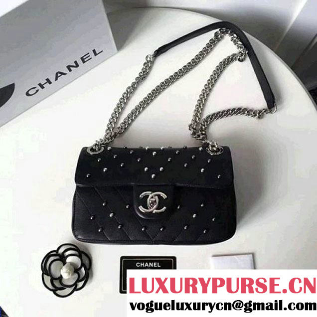 Chanel Lambskin Stud Wars Mini Flap Bag A91954 Black 2017 (KS-7121610 )
