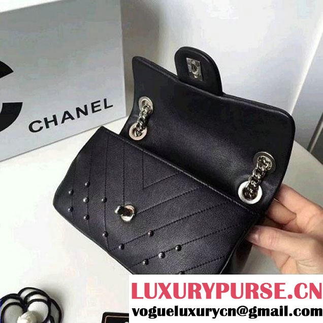 Chanel Lambskin Stud Wars Mini Flap Bag A91954 Black 2017 (KS-7121610 )