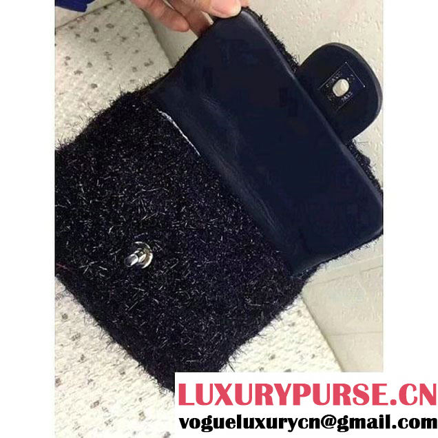 Chanel Knit Pluto Glitter Mini Backpack Bag Deep Blue 2017 (2A043-7122122 )