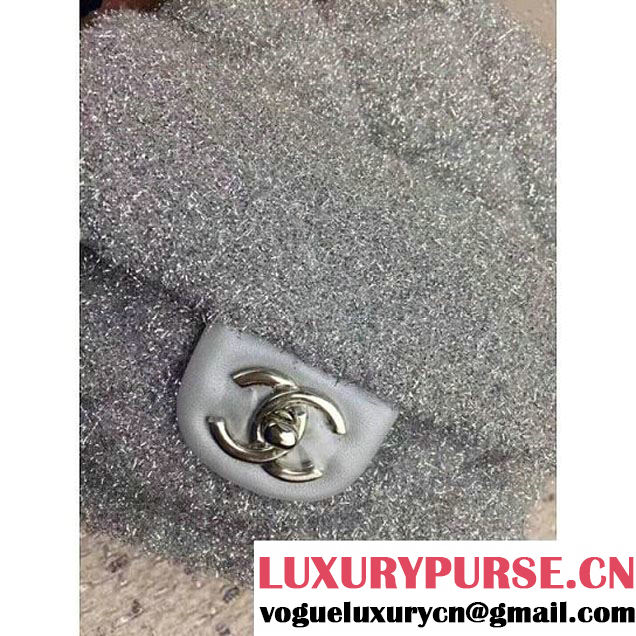 Chanel Knit Pluto Glitter Mini Backpack Bag Silver 2017 (ZMD-7122119 )