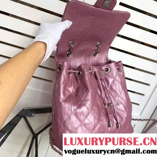 Chanel Iridescent Calfskin Backpack Bag Pink F/W 2017 (ZMD-7122111 )
