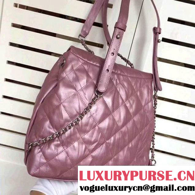 Chanel Iridescent Calfskin Backpack Bag Pink F/W 2017 (ZMD-7122111 )