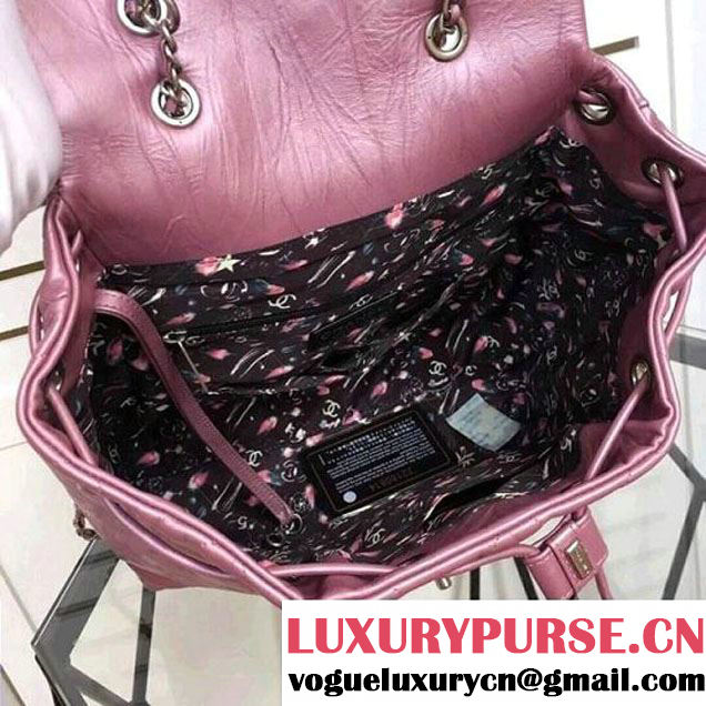 Chanel Iridescent Calfskin Backpack Bag Pink F/W 2017 (ZMD-7122111 )