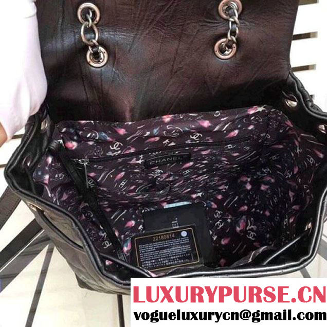Chanel Iridescent Calfskin Backpack Bag Black F/W 2017 (ZMD-7122110 )